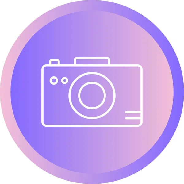 Fotografia Única Câmera Vector Line Icon — Vetor de Stock