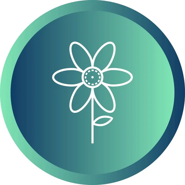 Unique Flower Vector Line Icon — Stock Vector