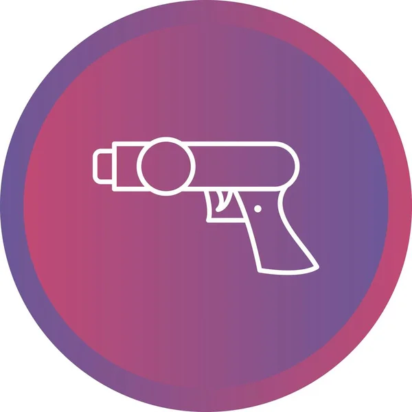 Icône Ligne Vectorielle Pistolet Spatial Unique — Image vectorielle