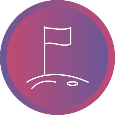 Ay Vektör Satırı Simgesindeki Benzersiz Bayrak