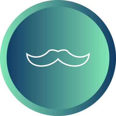 Benzersiz Bıyık Vektör Satır Simgesi