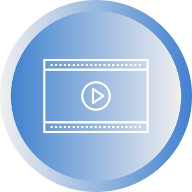 Eşsiz Video Oynatıcı Vektör Satırı Simgesi