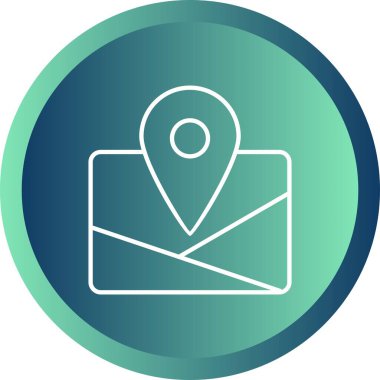 Eşsiz Harita Vektör Satır Simgesi