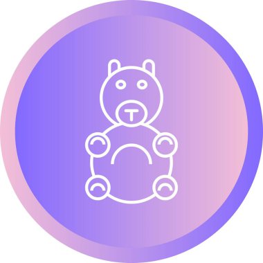 Eşsiz Doldurulmuş Oyuncak Vektör Satırı Simgesi