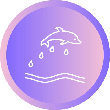 Benzersiz Yunus Vektör Satır Simgesi