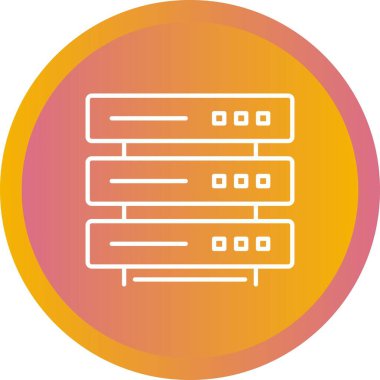 Eşsiz Sunucu Vektör Satırı Simgesi