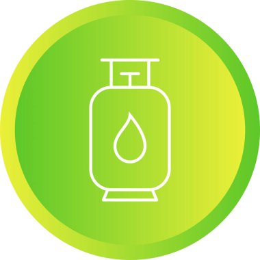 Benzersiz Gaz Silindiri Vektör Satır Simgesi