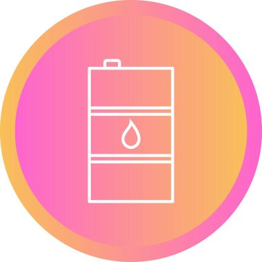 Benzersiz Petrol Varili Vektör Hattı Simgesi