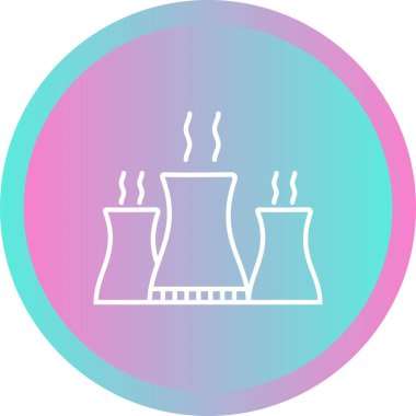 Eşsiz Nükleer Santral Vektör Hattı Simgesi