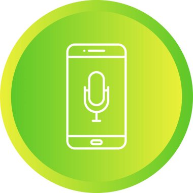 Benzersiz Mikrofon Vektör Satır Simgesi