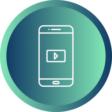 Eşsiz Video Uygulama Vektör Satır Simgesi