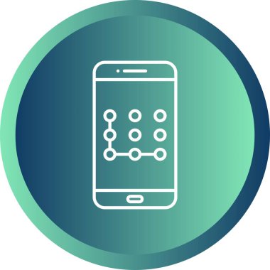 Benzersiz Desen Kilit Vektör Satır Simgesi