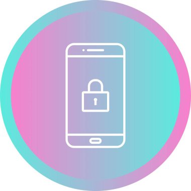 Eşsiz Kilit Ekran Vektörü Satır Simgesi