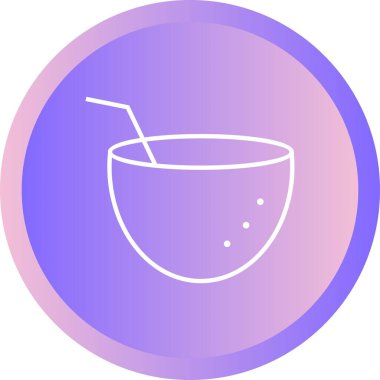 Eşsiz Hindistan Cevizi Vektör Satırı Simgesi