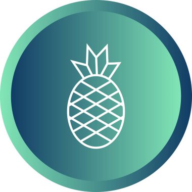 Eşsiz Ananas Vektör Satır Simgesi