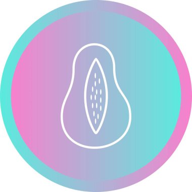 Eşsiz Papaya Vektör Satır Simgesi