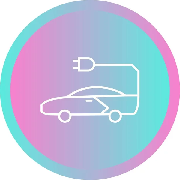 Icono Línea Vectorial Coche Único — Vector de stock