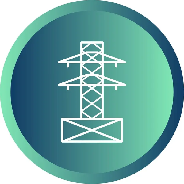 Ícone Único Linha Vetor Torre Eletricidade — Vetor de Stock