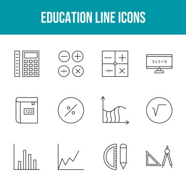 12 Eşsiz Eğitim Vektörü Simgesi
