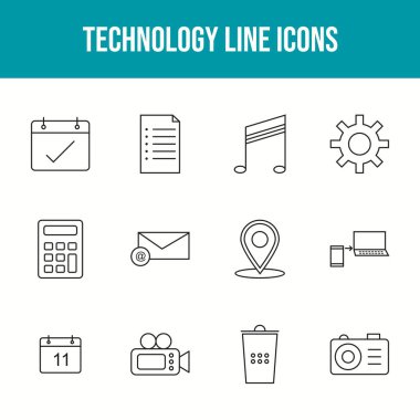 Eşsiz Teknoloji Simgeleri Satırı