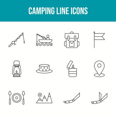 Eşsiz Kamp Satırı Simgeleri Ayarlandı