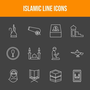 Güzel İslami Vektör Simgeleri Ayarlandı