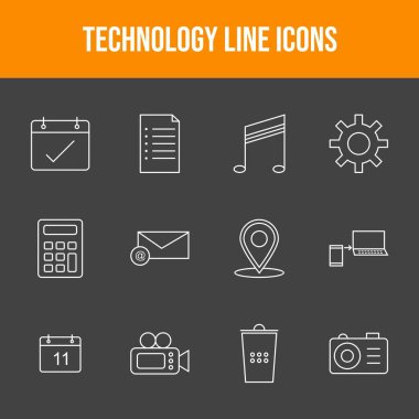 Eşsiz Teknoloji Simgeleri Satırı