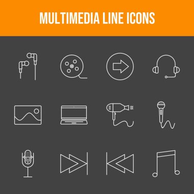 Çokluortam Güzel Vektör Simgeleri Ayarlandı