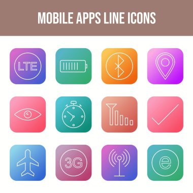 Güzel Mobil Uygulamalar Vektör Simgeleri Ayarları