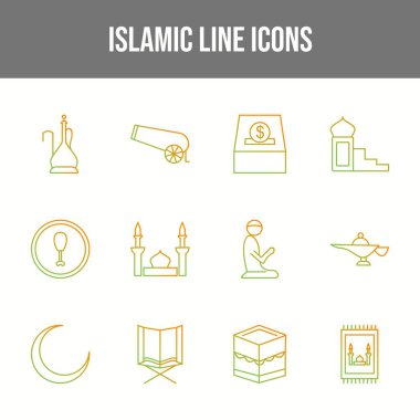 Güzel İslami Vektör Simgeleri Ayarlandı