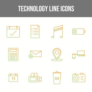 Eşsiz Teknoloji Simgeleri Satırı