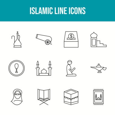 Güzel İslami Vektör Simgeleri Ayarlandı