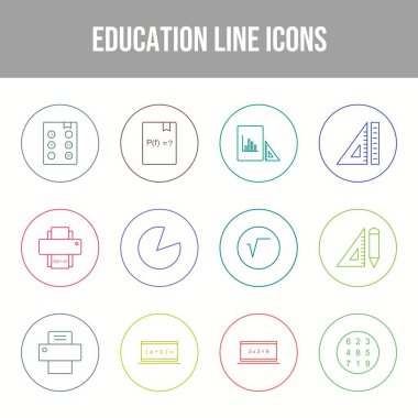 Güzel Eğitim Vektörü Simgeleri Ayarlandı