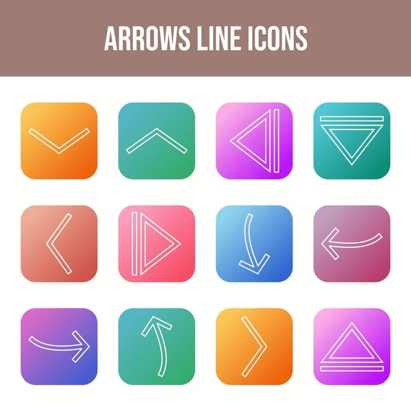 Iconos Flechas Vectores Solo Conjunto — Vector de stock