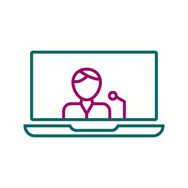 Eşsiz Çevrimiçi Haber Vektörü Satırı Simgesi