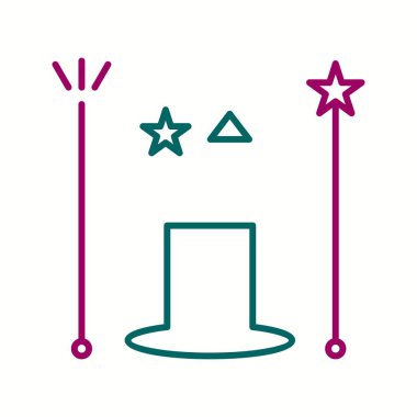 Eşsiz Sihirbaz Vektör Satır Simgesi