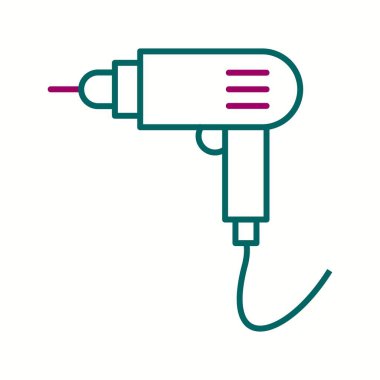 Eşsiz Matkap Makinesi Satır Vektörü Simgesi