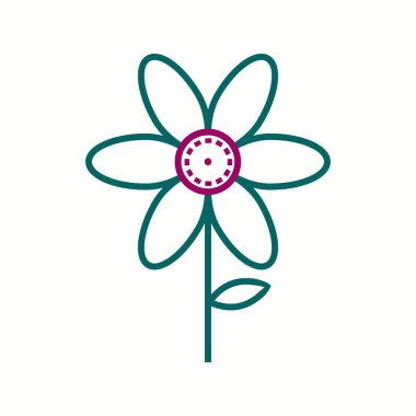 Eşsiz Çiçek Vektör Satırı Simgesi