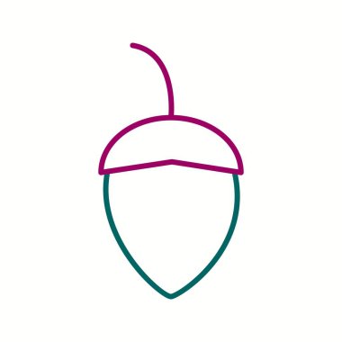 Benzersiz Meşe Palamudu Vektör Çizgisi Simgesi