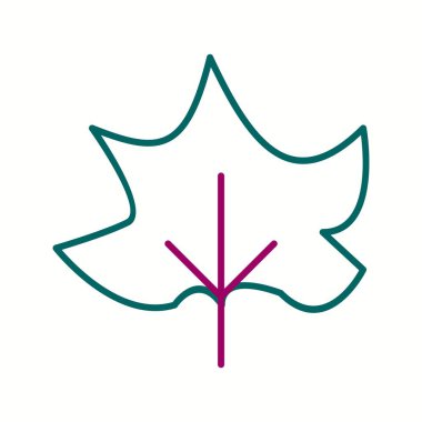 Benzersiz Yaprak Vektör Satırı Simgesi