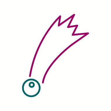 Eşsiz Kuyrukluyıldız Vektör Satırı Simgesi