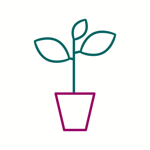 ユニークな植物ベクトルラインアイコン — ストックベクタ