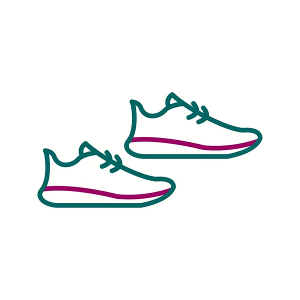 Unique Jogger Shoes Vector Line Icon — Stock Vector