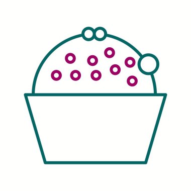 Eşsiz Kupa Pastası Vektör Satırı Simgesi