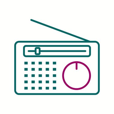 Benzersiz Radyo Vektör Satırı Simgesi