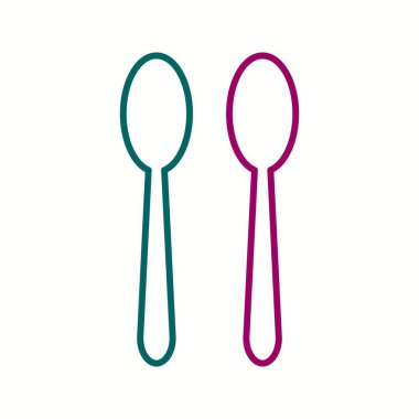 Eşsiz Kaşıklar Vektör Satırı Simgesi