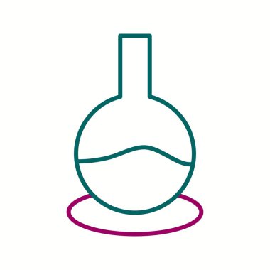 Eşsiz Cam Beaker Vektör Satır Simgesi