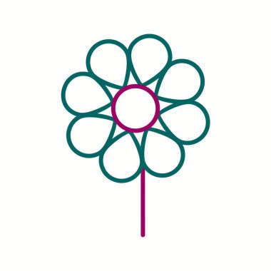 Eşsiz Çiçek Vektör Satırı Simgesi