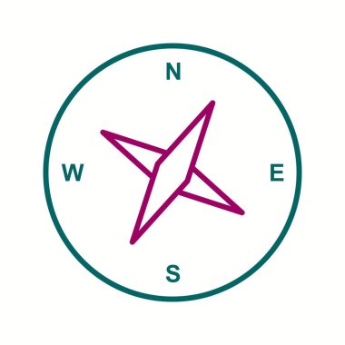 Eşsiz Pusula Vektör Satırı Simgesi