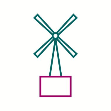 Benzersiz Türbin Vektör Satır Simgesi